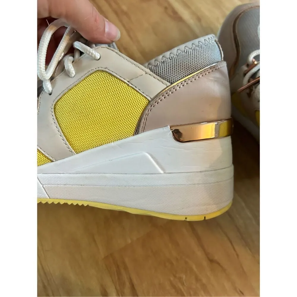 MICHAEL KORS Liv Trainer Sneakers Small Air Mesh Aluminum Women's Shoes size 7 - Image 4