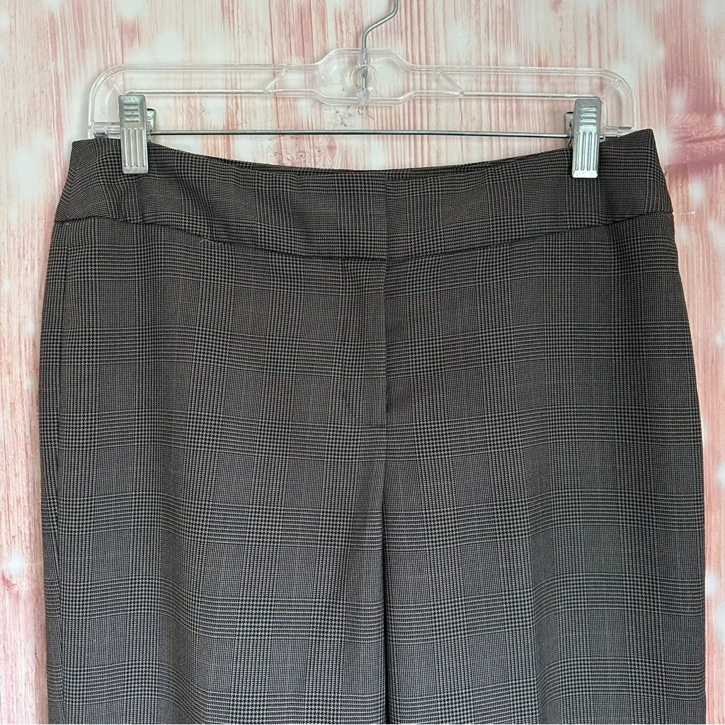 Nine West Black Houndstooth Tan Plaid Trouser Suit Pants - Image 2