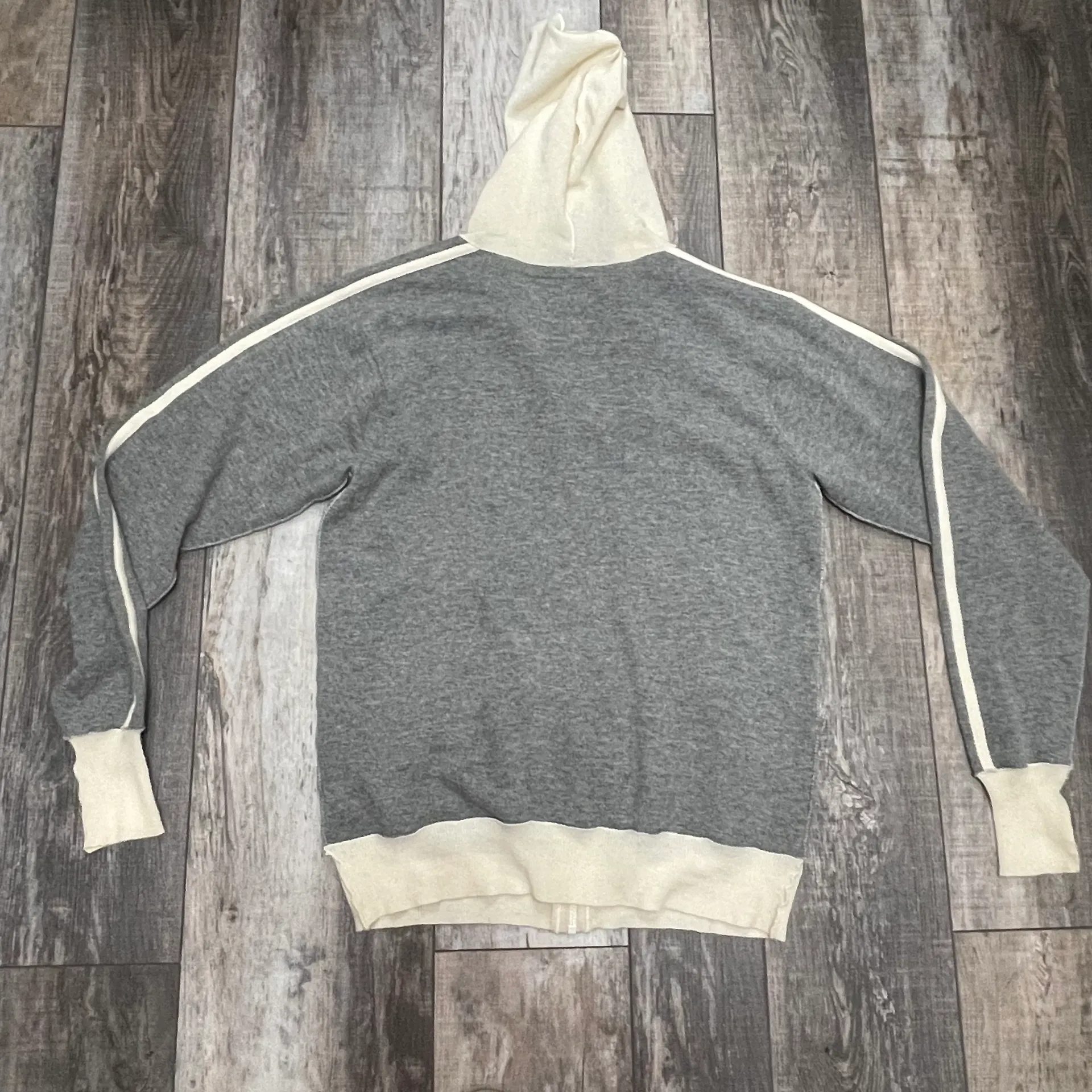 Vintage Rare  Buddha Gray and Cream Cashmere Hooded Jacket Sz Large - Image 3