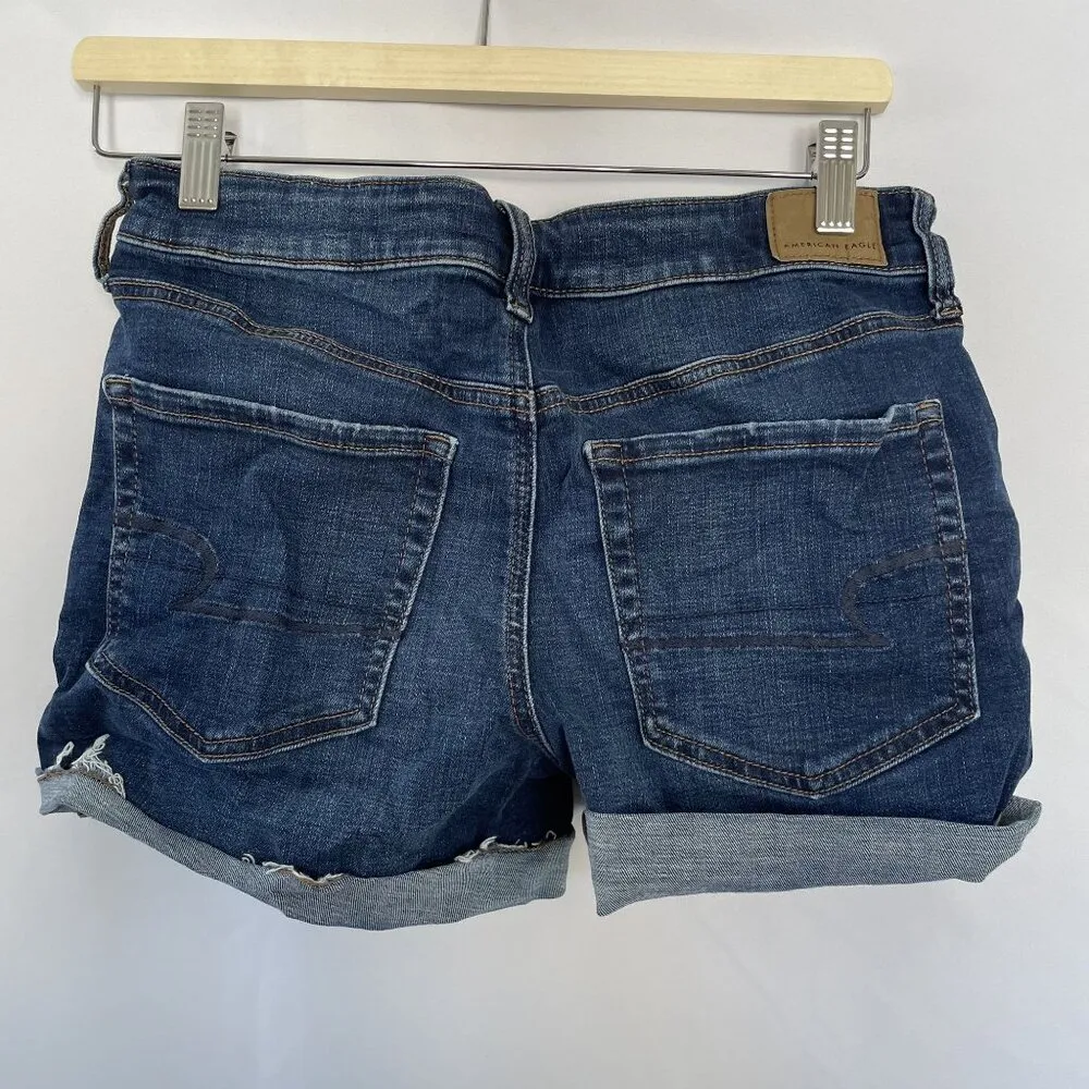 American Eagle Super Stretch Midi Denim Shorts Size 6 casual summer pants blue - Image 6