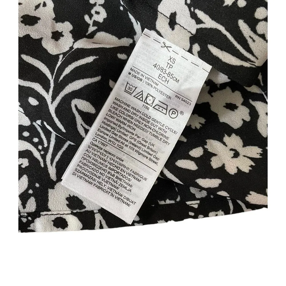 Banana Republic Black Floral Long Sleeve Crop Top Women's Size XS NWT | 31-2 - Image 5