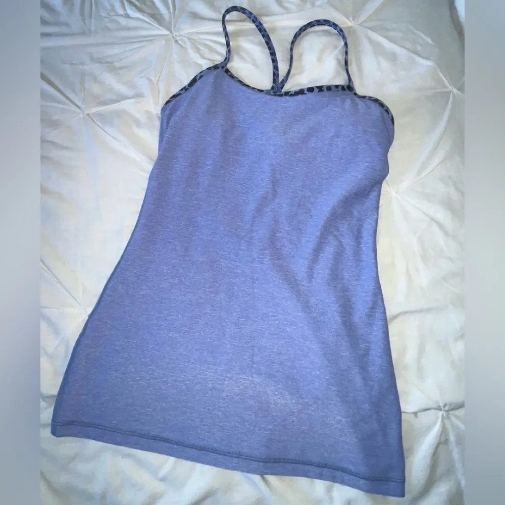 Lululemon Athletica Power Y Athletic Tank Top “Heathered Lullaby Blue” SIZE 4 - Image 4