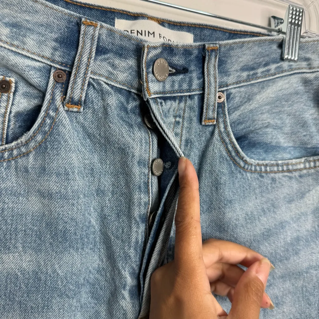 Aritzia Denim Forum The Joni High‎ Rise Loose Distressed Slouchy Size 29 x 29 Blue - Image 5