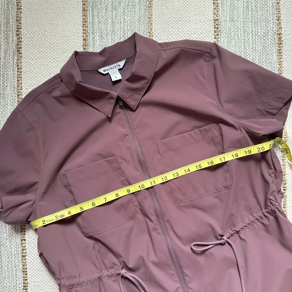 Athleta Cinch Mauve Full Zip Short Sleeves Water-Repellent Top Women’s Large - Image 8