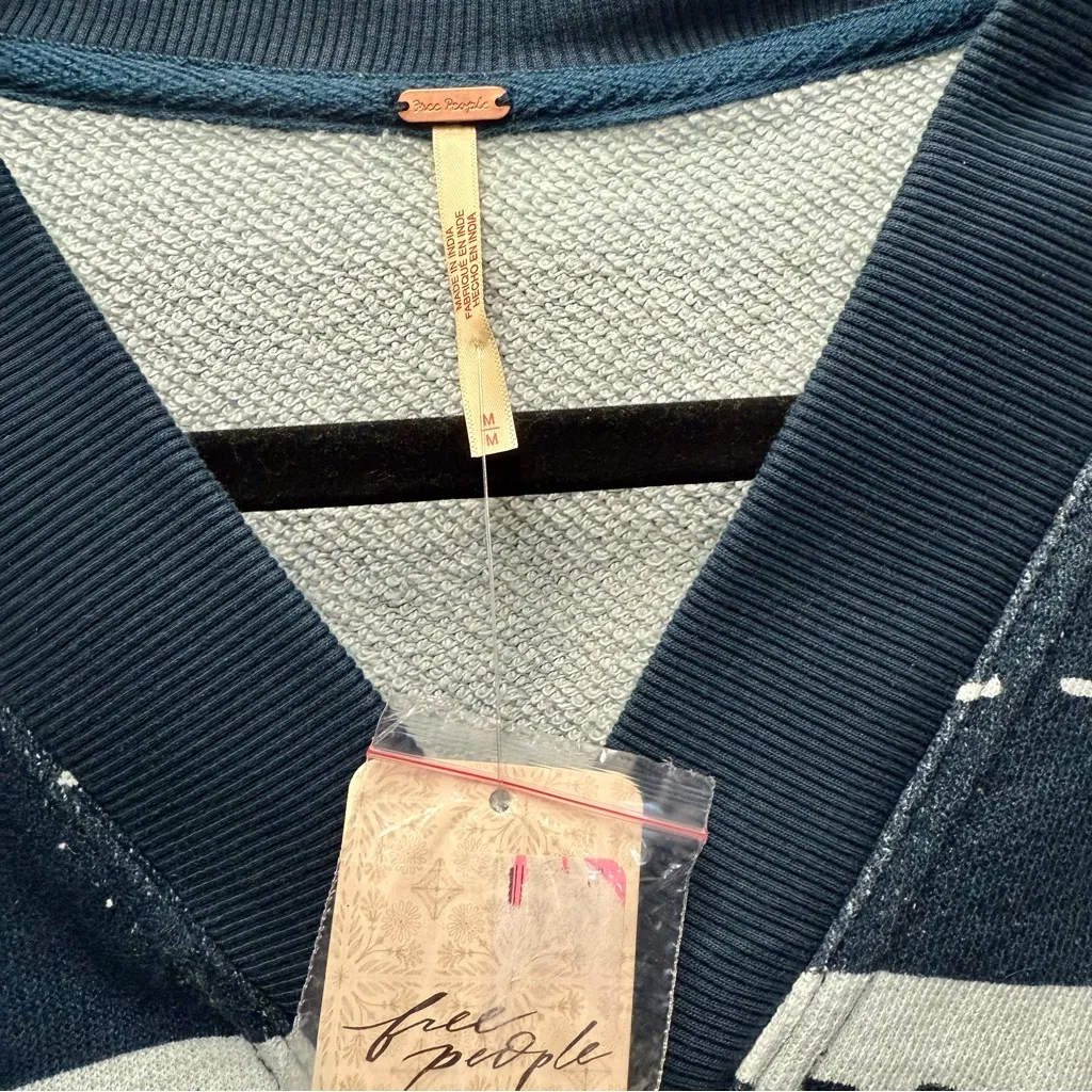 NWT Free People Grace Printed Cardi, Blue | Size Medium - Image 3