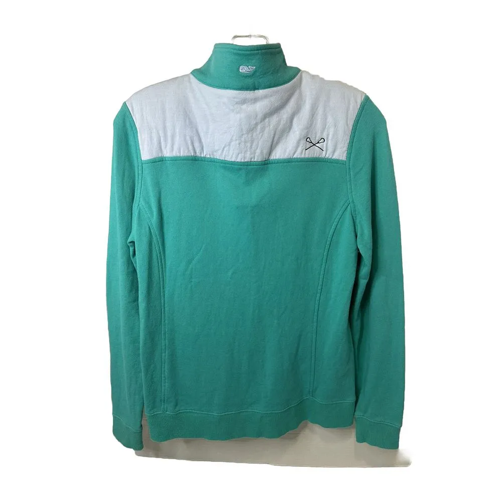 Vineyard‎ Vines Turquoise / White Pullover Sweatshirt 1/4 Zip Size XS - Image 4