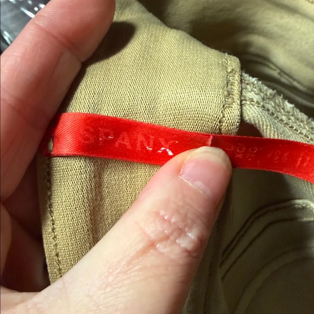 Spanx Women's Stretch Twill Wide Leg Crop Tan Khaki Crop Pants Size XL - Image 5