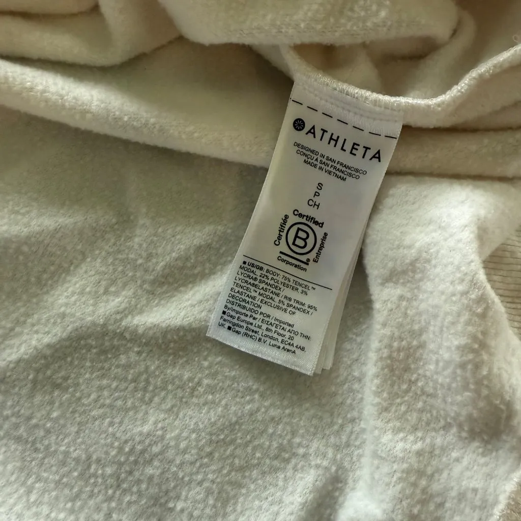 Athleta Beige V-Neck Lightweight Long-Sleeve Sweatshirt Womens Size Small - Image 6