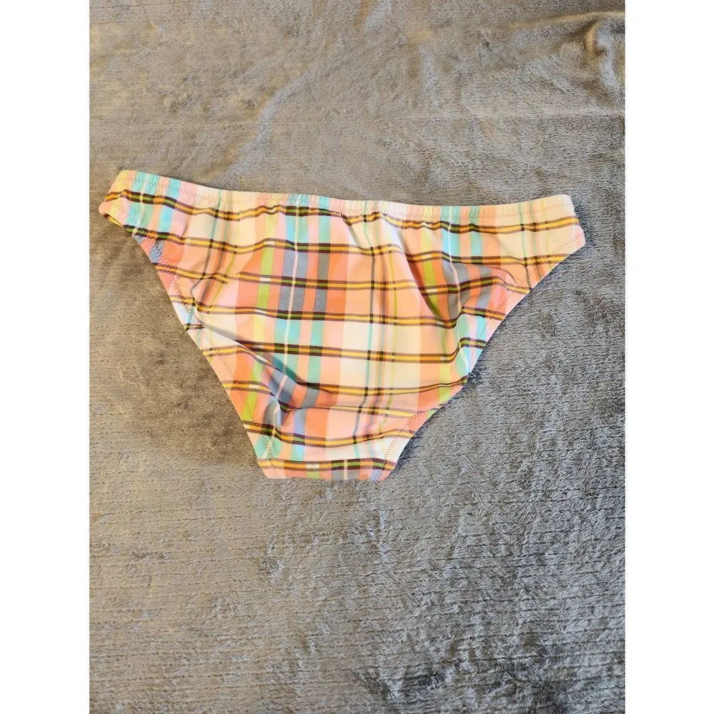 Victoria's Secret Swim S Plaid Scoop Bikini Bottom Multi Color - Image 2
