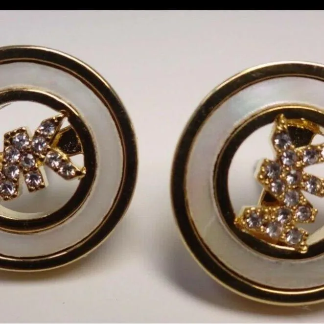 Michael kors Gold Tone MK Logo stud earrings - Image 3