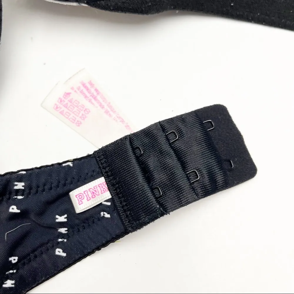 PINK VICTORIA’S SECRET Gray Pink Graphic Lightly Line T-Shirt Bra, Size 34DD - Image 6