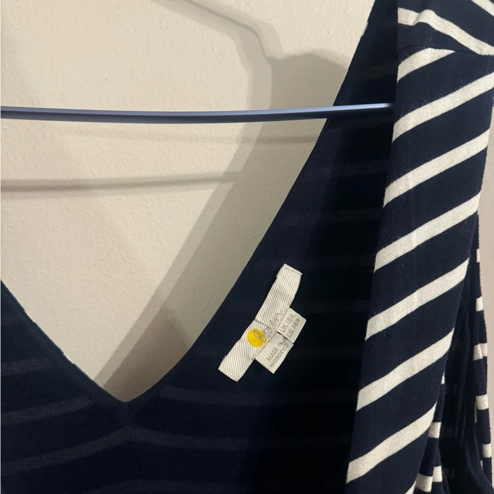 Boden size 14R navy and white floor length striped dress - Image 4