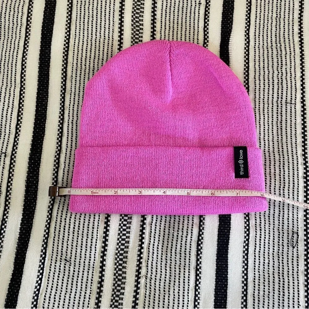 ThirdLove Pink Athleisure Beanie Hat Normcore Winter Skull Cap Barbie Workout - Image 4