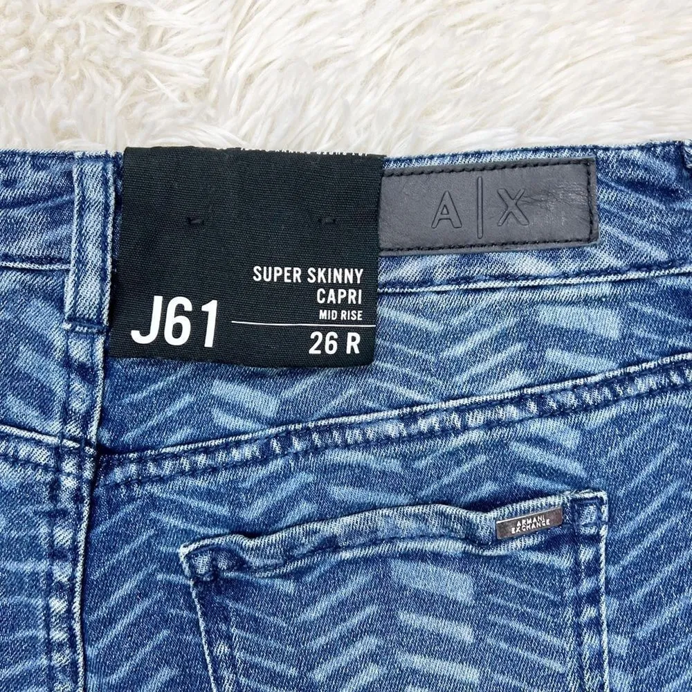 AX‎ Armani Exchange J61 Super Skinny Capri Chevron Jeans Size 26 NEW - Image 7
