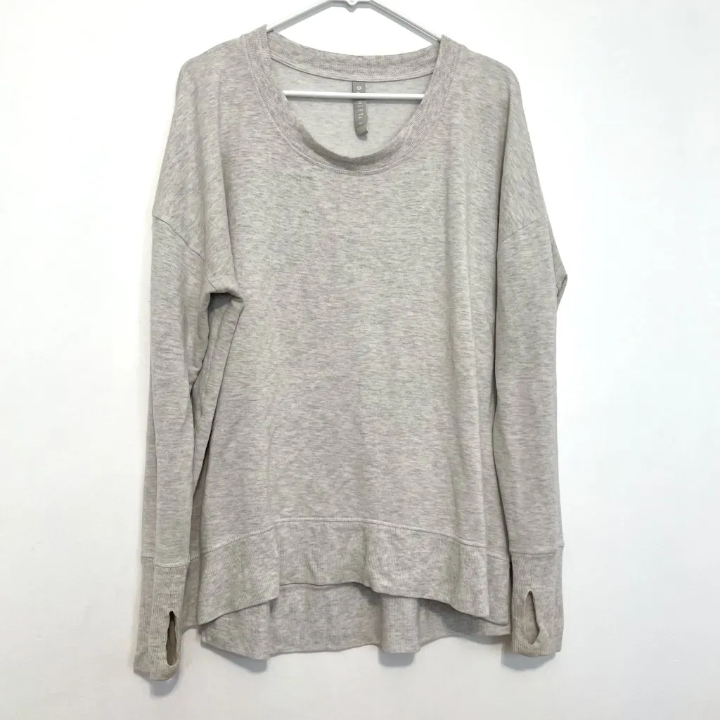 ATHLETA Plus Size Coaster Luxe Recover Sweatshirt Heather Gray Relaxed Fit sz 1X - Image 2