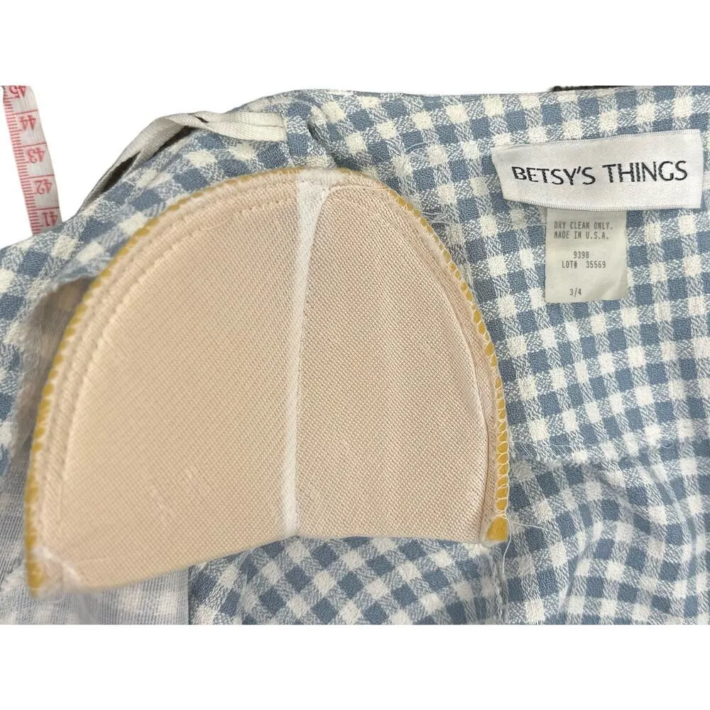 Betsy’s Things 1990”s Vintage Gem light blue Gingham print​​​​​ White Size M - Image 9