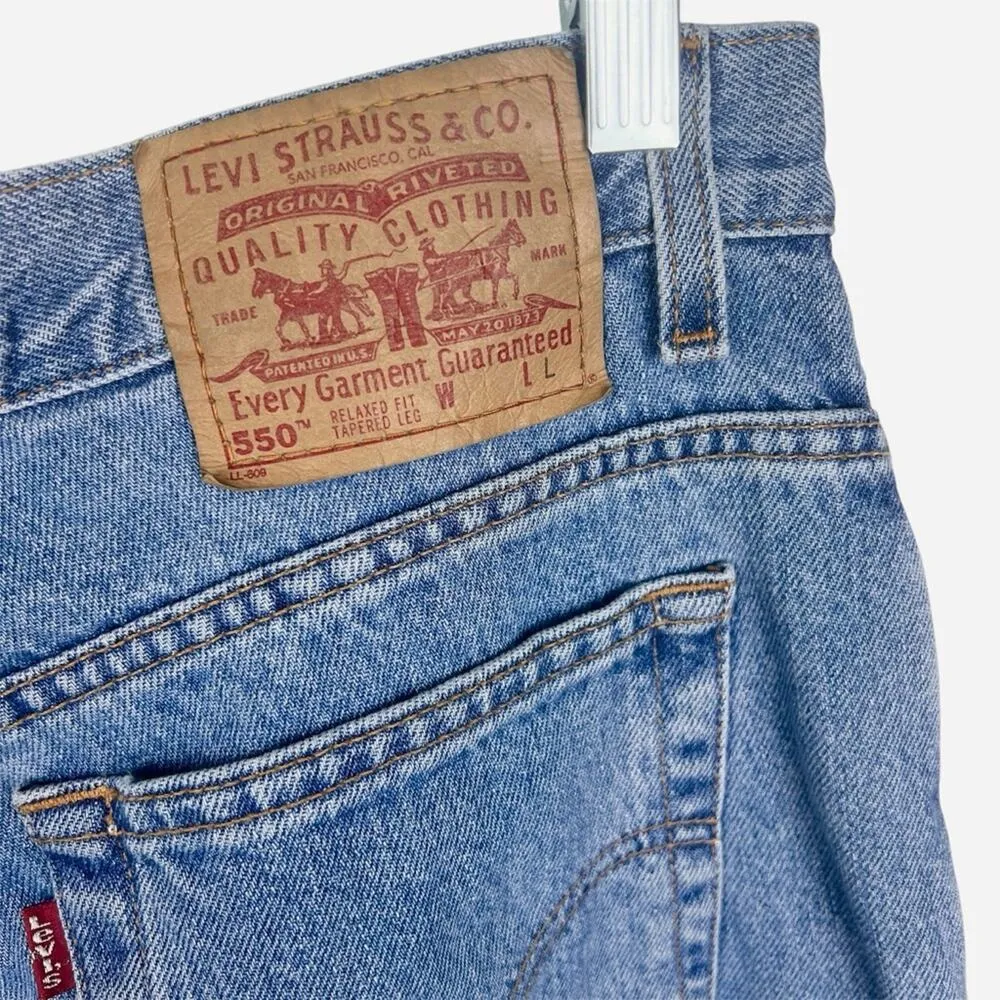 Vintage Levi’s 550 Relaxed Tapered Leg 18 LONG Light Wash Y2K - Image 5
