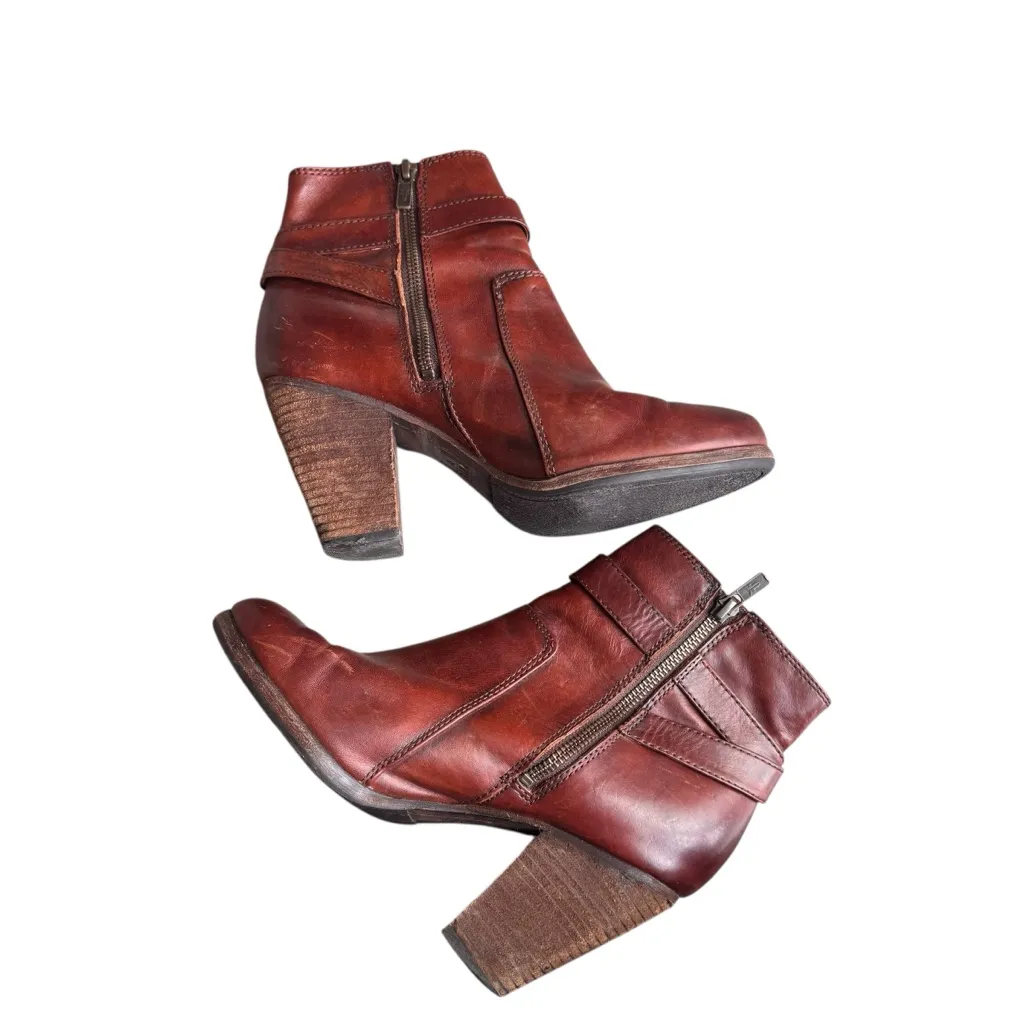 Frye - Patty Riding Western Bootie Cognac Leather Sz 8.5M - Image 6