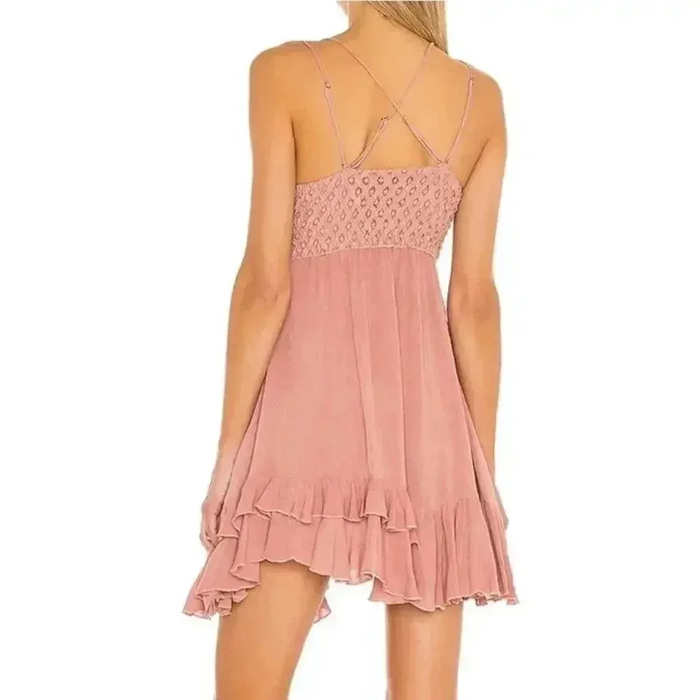 Free People Adella Boho Slip Dress in Rose XS NWT - Image 7