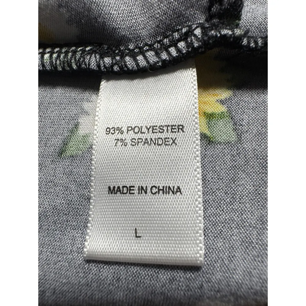 Comfort Code Floral Print Cardigan Open Front Lightweight Sunflower Black L Size L - Image 3