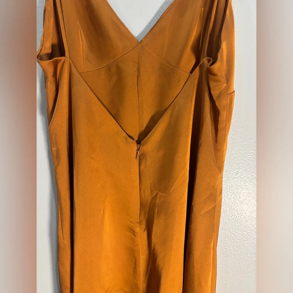 Fame and Partners x Free People Rust Slip Dress Bridesmaid MIDI Dress US 4 - Image 2