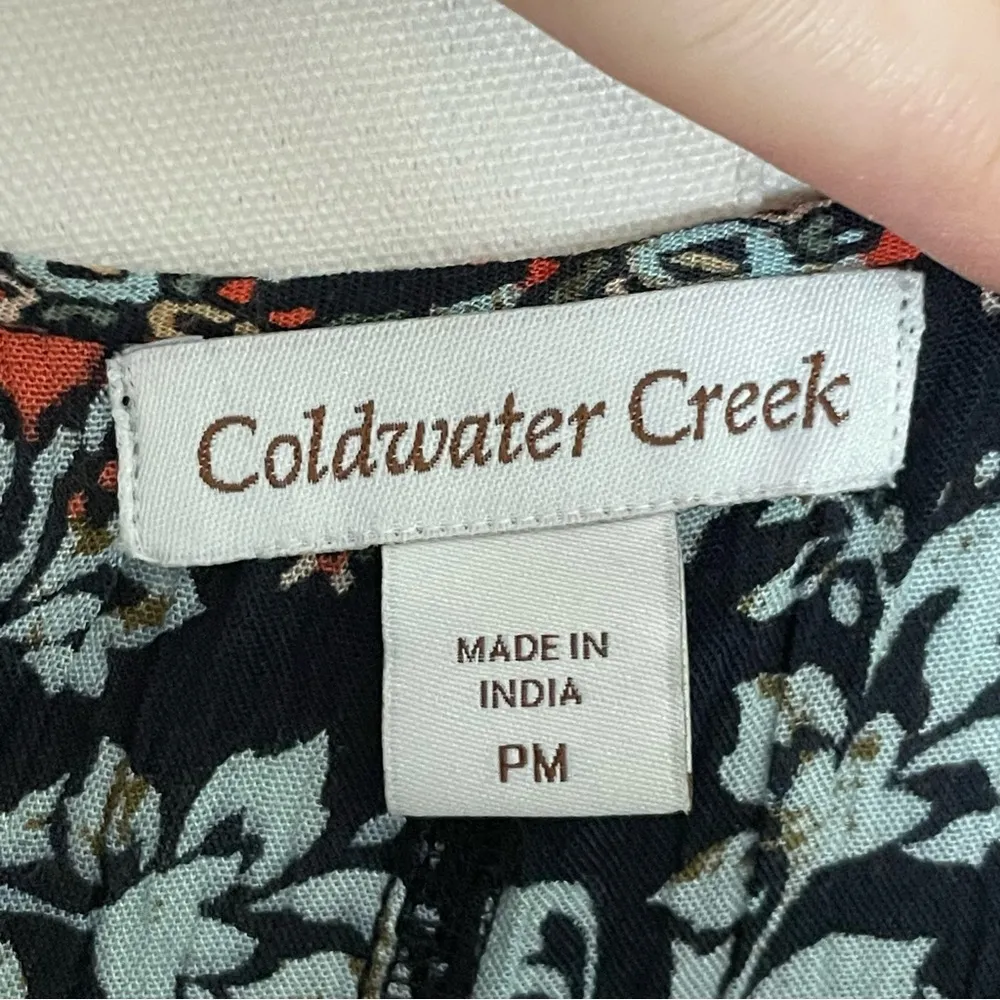 Coldwater Creek Maxi Dress Boho Bohemian Artsy Lagenlook Embroidered Black Red - Image 10