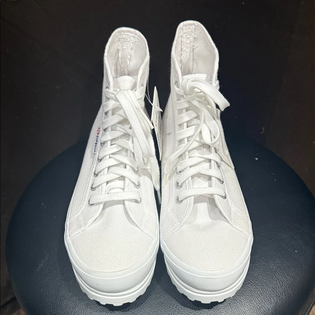 Superga Alpina Women or Men’s Classic White Canvas Sneakers, W 9 or M 7 1/2, NWT - Image 3