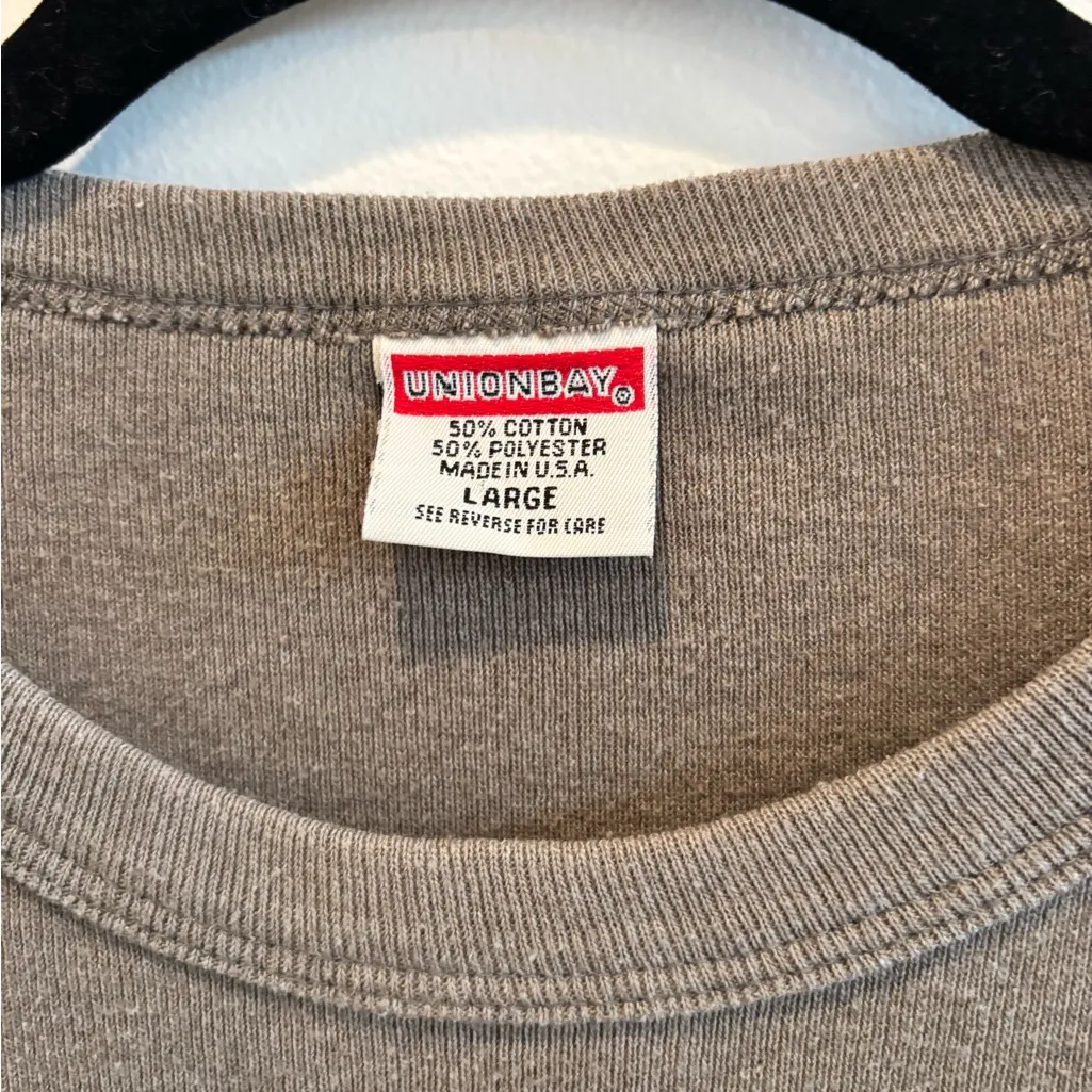 Unionbay Y2K Vintage 90's Long Sleeve Baby Tee Made in USA Cotton Blend Size L - Image 4