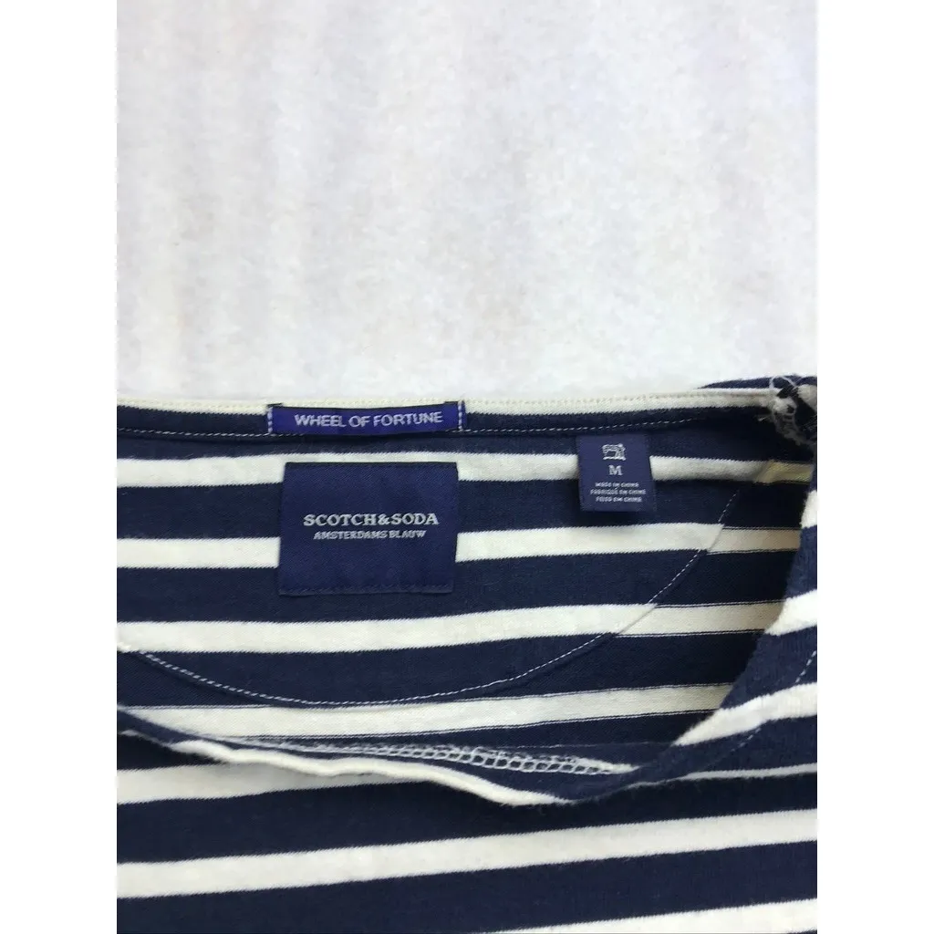 SCOTCH SODA AMSTERDAMS BLAUW Womens Striped Long Sleeve Top Size Medium - Image 6