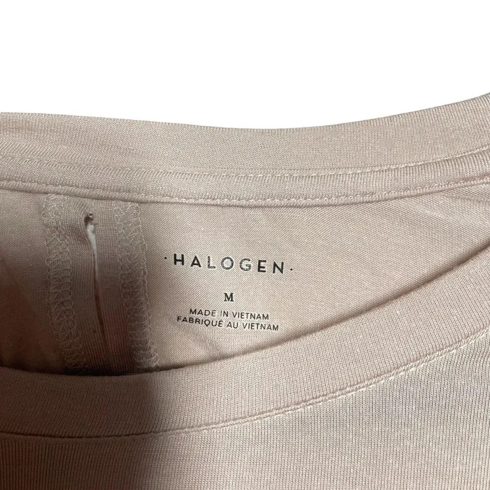 Halogen Keyhole Split Back Vent Long Sleeve Top in Blush Beige Size M - Image 10