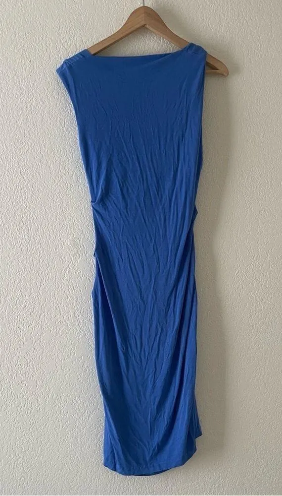 Nicole Miller Cowl Neck Ruched Jersey Dress - Image 4