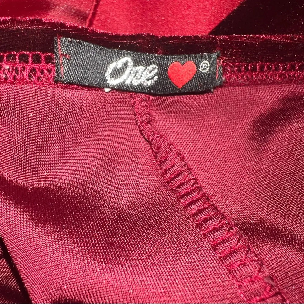 One Heart Elegant Velvet Burgundy Maxi Skirt w/Burgundy Long Satin Wrap - Image 7