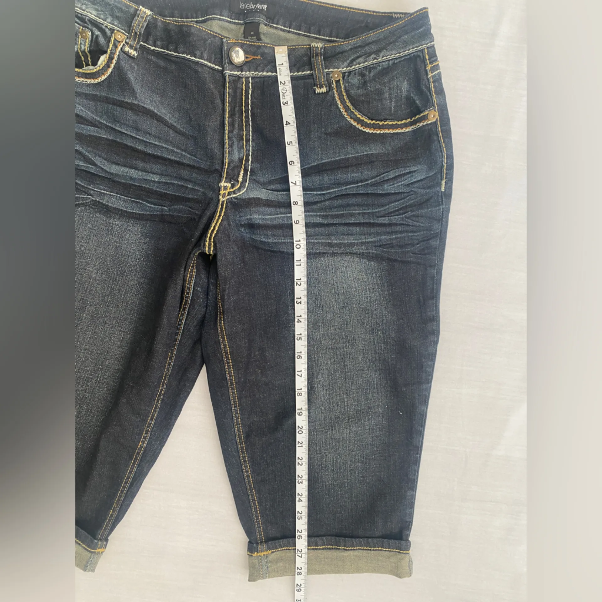 Lane‎ Bryant Plus Size Denim Embroidered Pockets Capri Jeans
Size 20 - Image 8