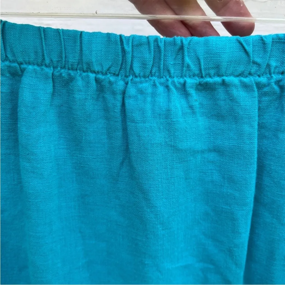 Hot Cotton Lagenlook Minimalist BoHo Linen Maxi Midi Beachy Summer S Skirt Blue - Image 4