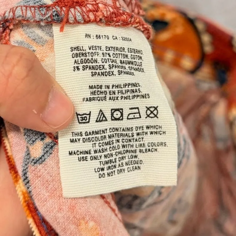 Pilcro Serif Paisley‎ Cord Leggings 29" Boho Chic Printed Loud - Image 8