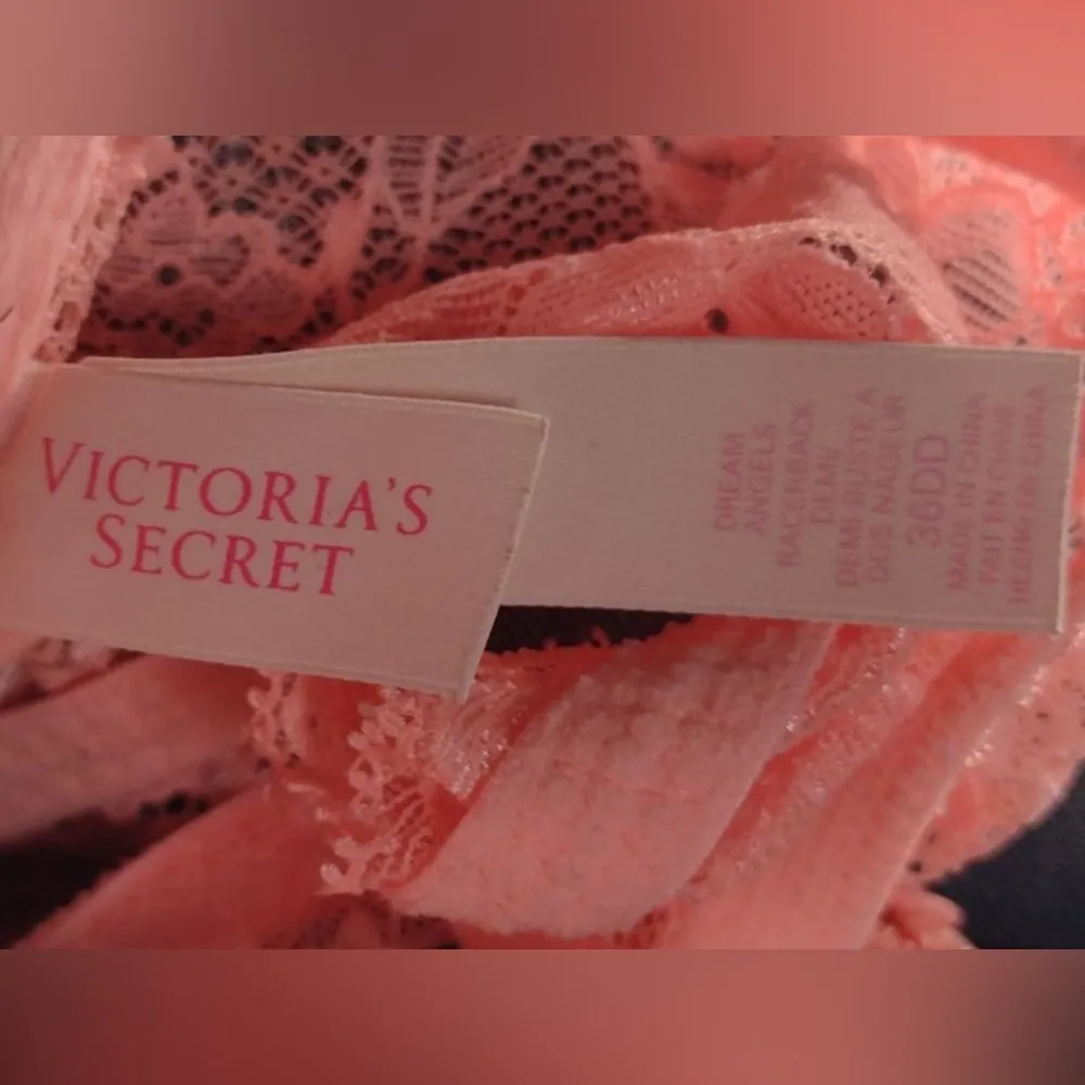 Victoria’s Secret Light Pink Dream Angels Racerback Demi Push-up Bra 36DD - Image 3