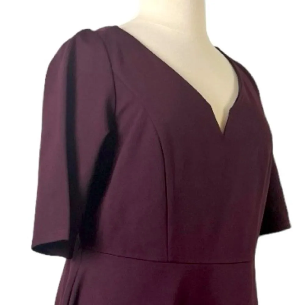 City Chic New Midi Dress A-line Ponte Knit Burgundy Wine Women’s Plus Size L/20 - Image 8