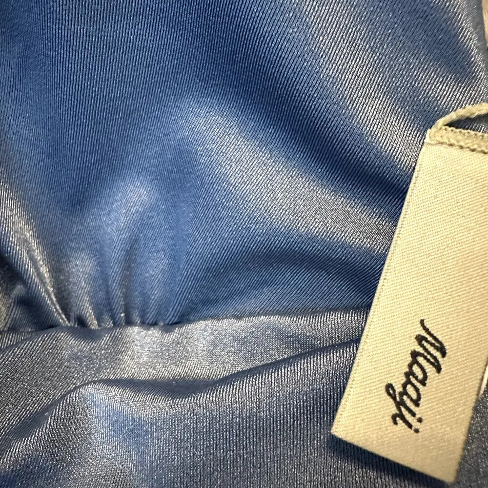 Maaji Triangle Bikini Top Adjustable Strap Tie Back Padded Tropical Blue M NWT - Image 3