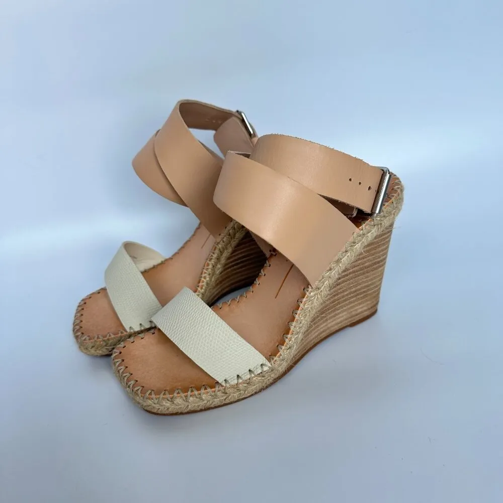 Dolce‎ Vita Women's Size 7.5 Nezza Ankle Strap Wedge Sandals Wedding Guest Vacay Tan - Image 5