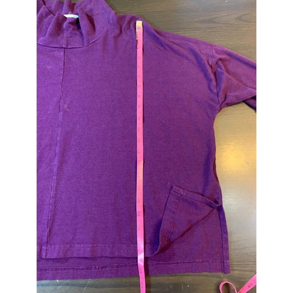 Bryn Walker Bamboo Organic Cotton Shirt Women Medium Purple Mock Neck Boxy Lagom - Image 9