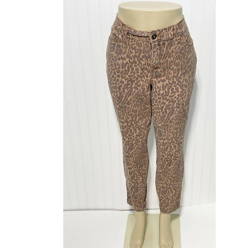 Style & Co Wild‎ Puma Skinny Jeans Curvy Mid Rise Tummy Control Animal Print 4 - Image 16