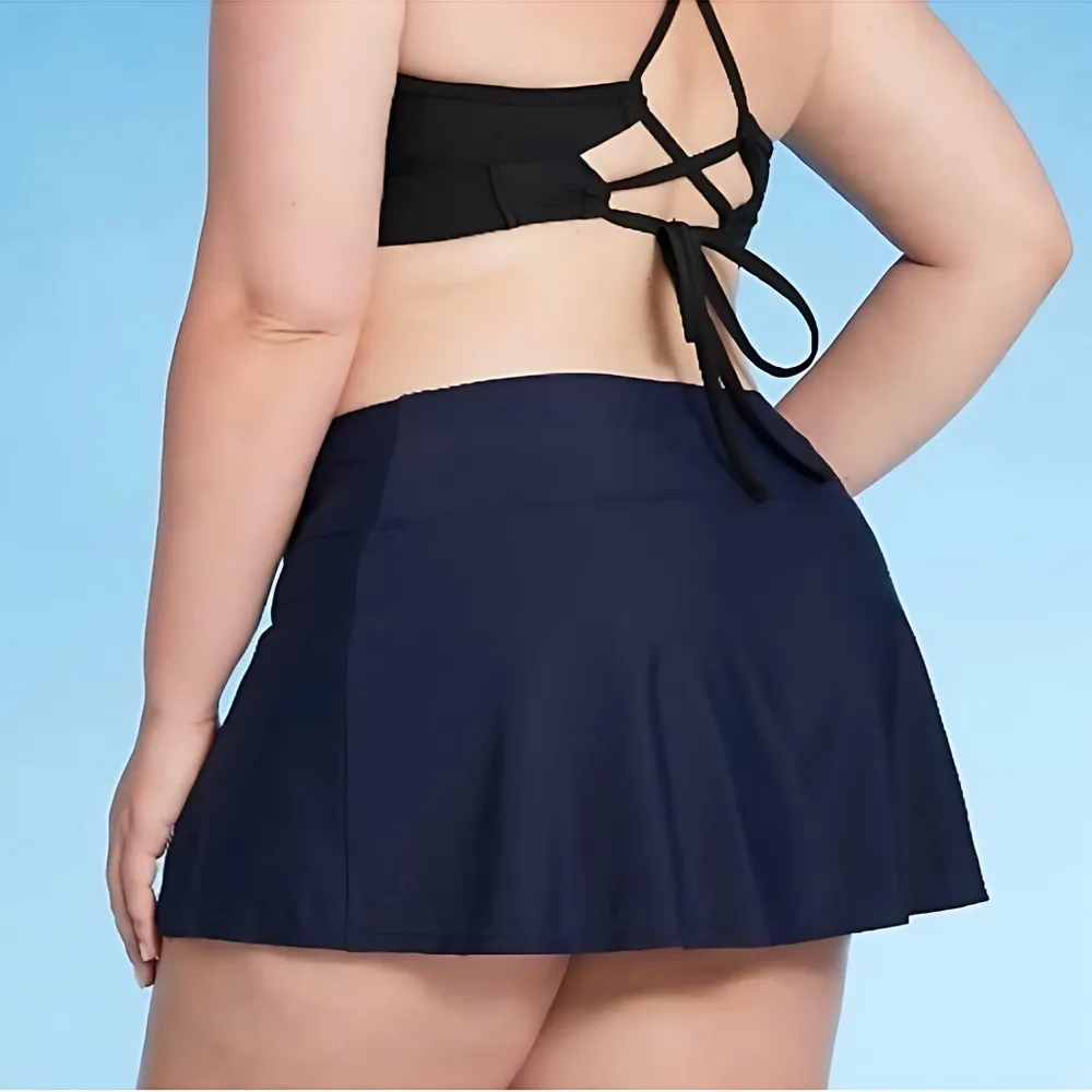 New Kona Sol Plus Size Swim Skirtini Navy Size 0X NWTS - Image 7