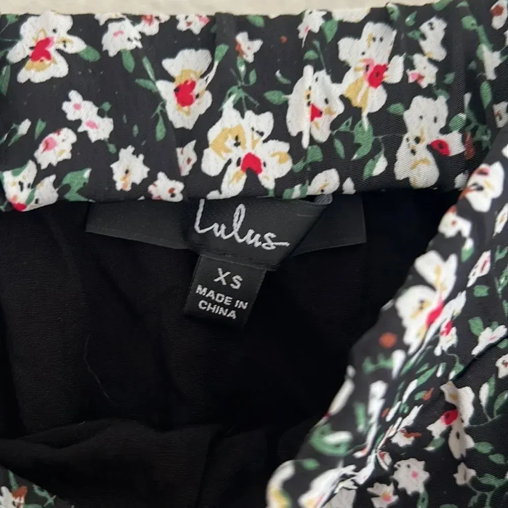 Lulus Burst Of Blooms Black Floral Print Ruffled Mini Skirt - Image 6