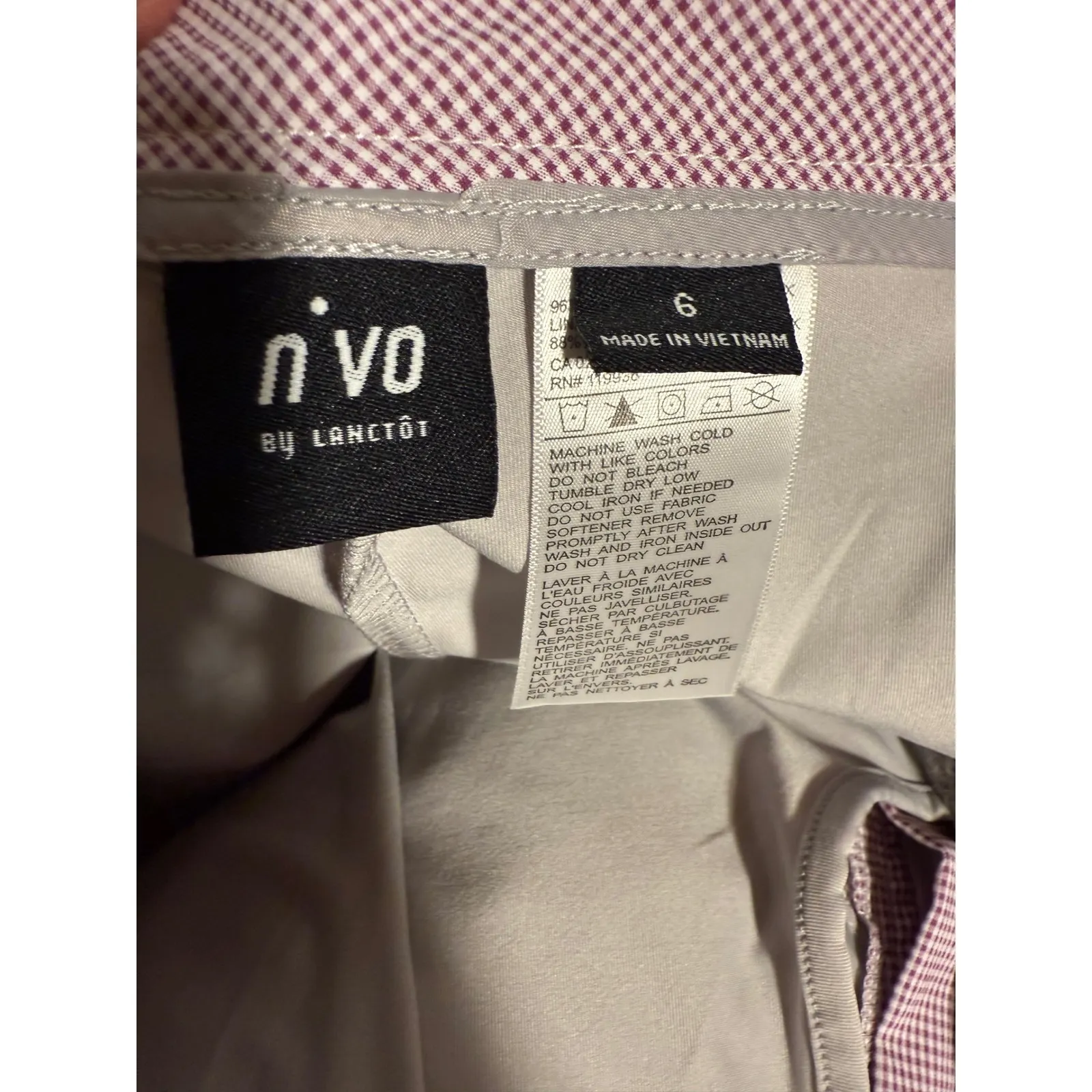 Nivo Golf Skort Athletic Gingham Pleated Hem‎ Maroon White Size 6 Red - Image 5