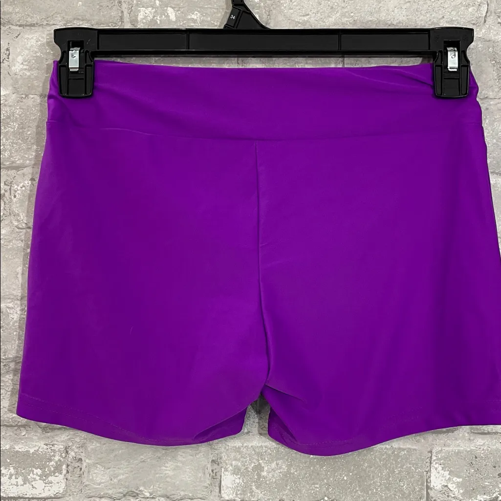 Tzu Tzu Vibrant Purple Athletic Biker Shorts - Image 2