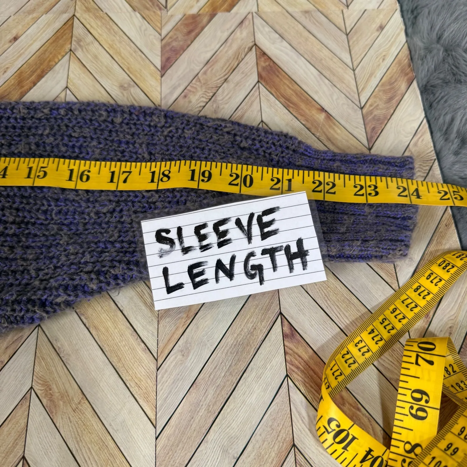 Vtg City Streets Blue Gray Linen Cotton Knit Sweater Crew Neck LG Cozy Comfy 80s - Image 8