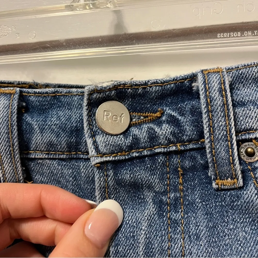 Reformation Dixie High Rise Denim Shorts - Image 6