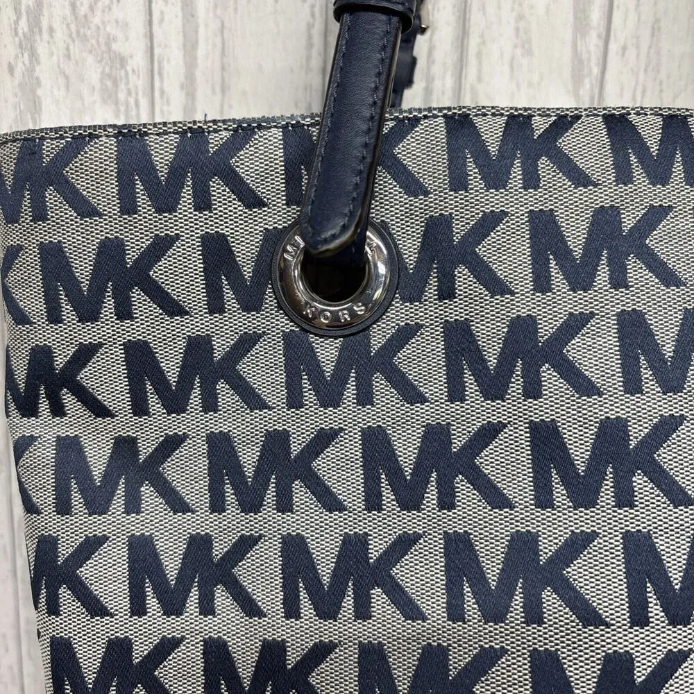 Womens Michael Kors Signature Navy Small Tote - Image 2