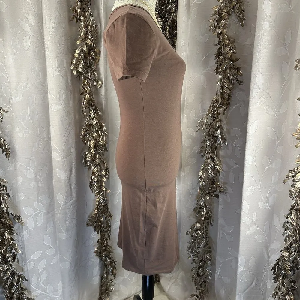 Zenana‎ Women’s Small Mocha Bodycon Midi Dress | Clean Girl Minimalist Chic - Image 3