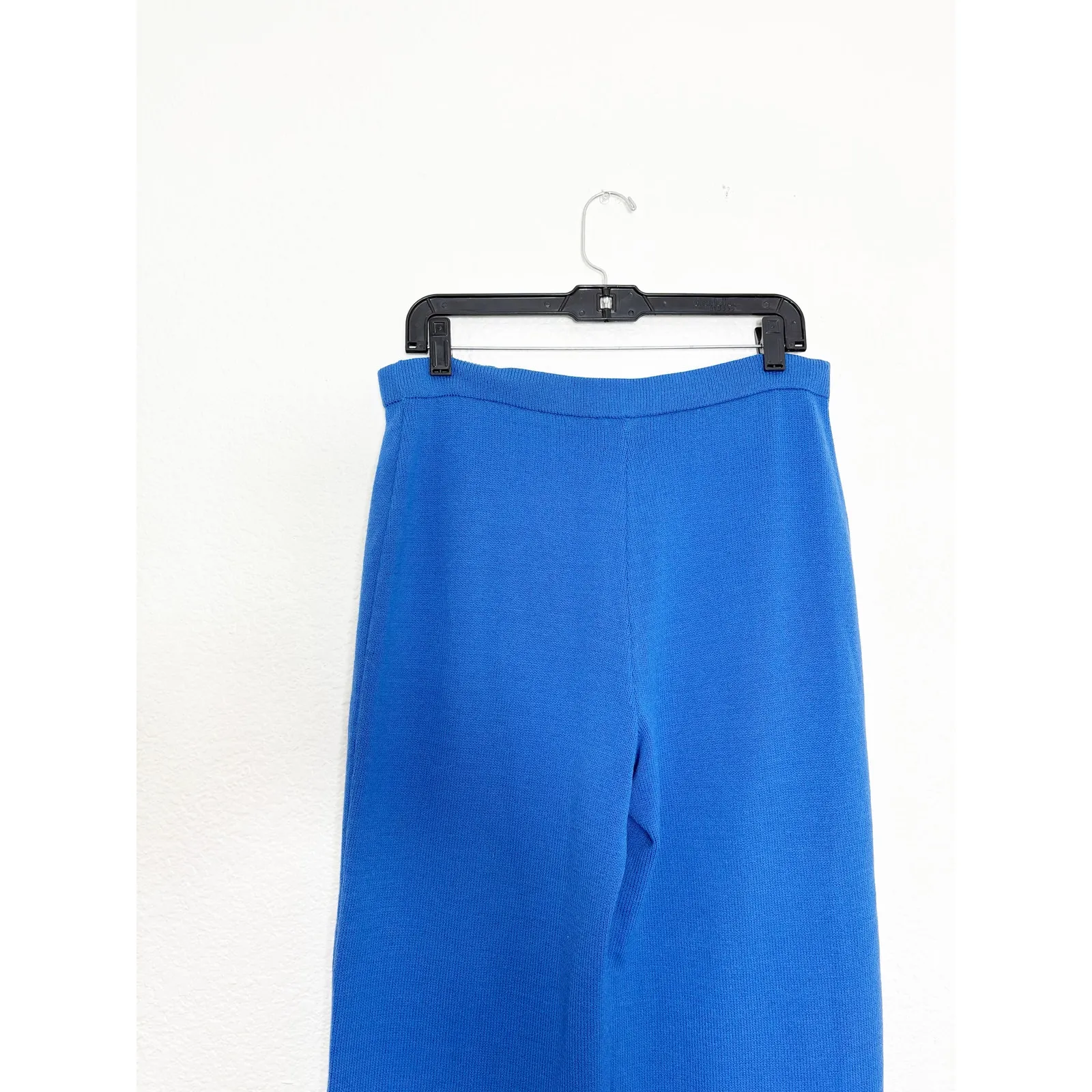 St. John Sport Cobalt Blue Santana Knit Wide Leg Pants Size Small Wool Vintage - Image 12